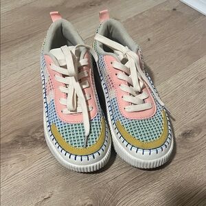 TOP Moda Pink and Yellow Women's Sneakers